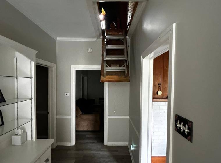 Attic access rebuilt into the hallway