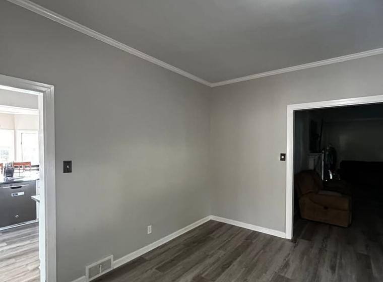 Finished room with new LVP flooring