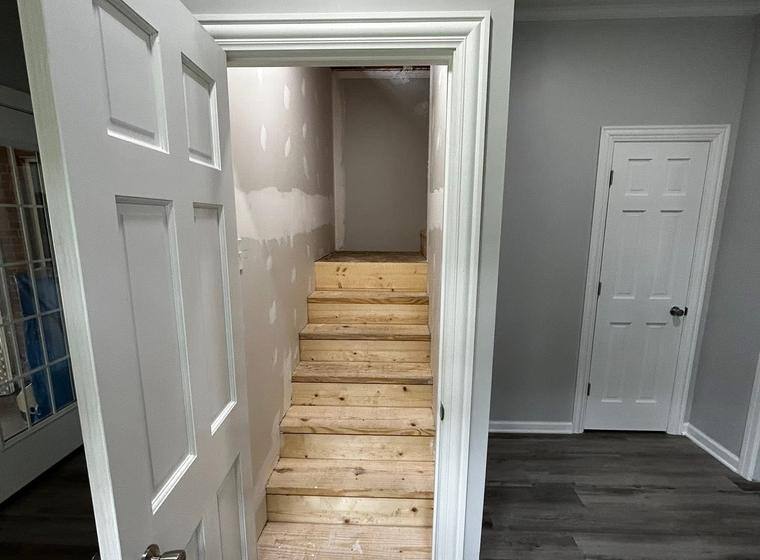 New stair door and treads